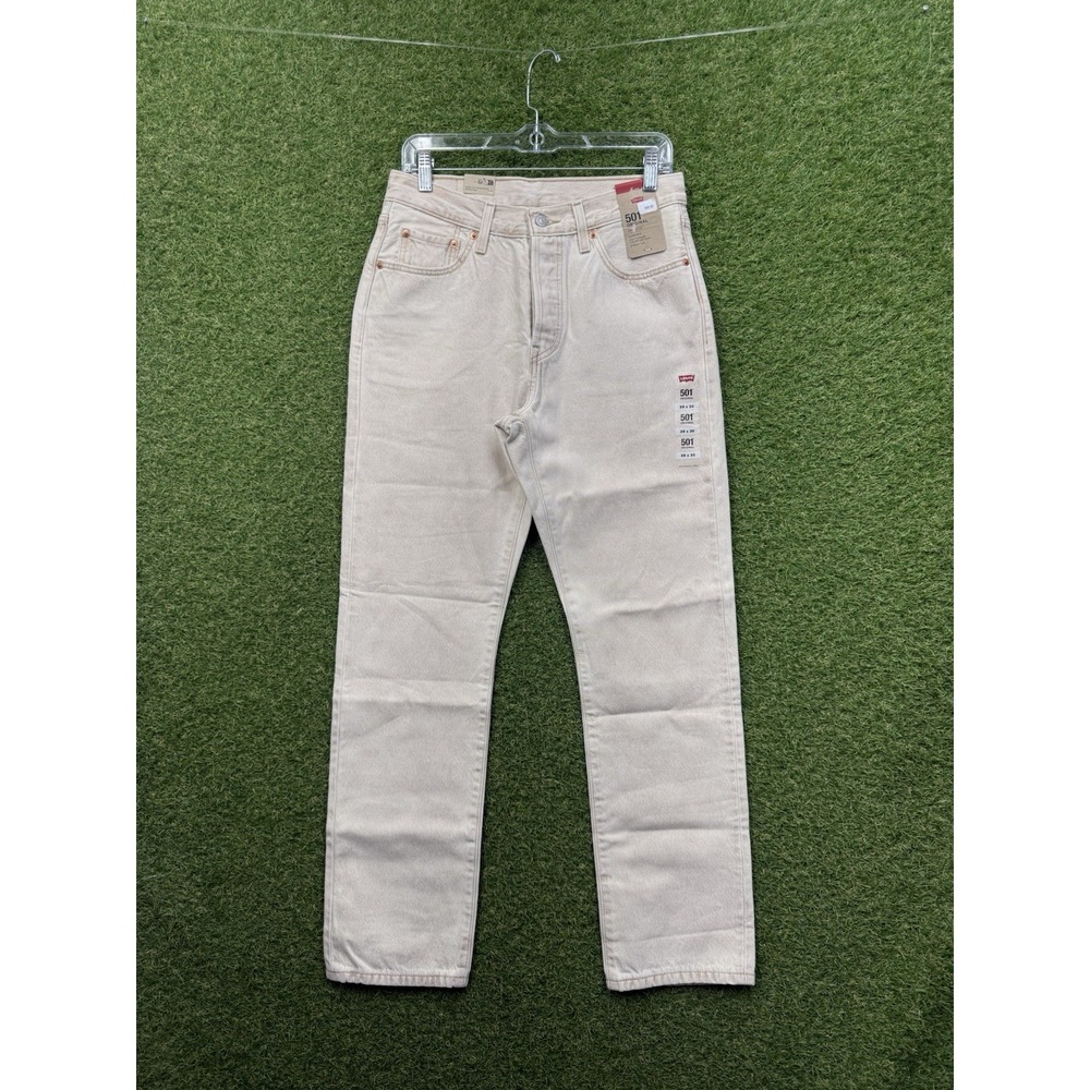 Levis 501 Jeans Womens 29x30 Tan Original High Rise Straight Leg 125010578 New